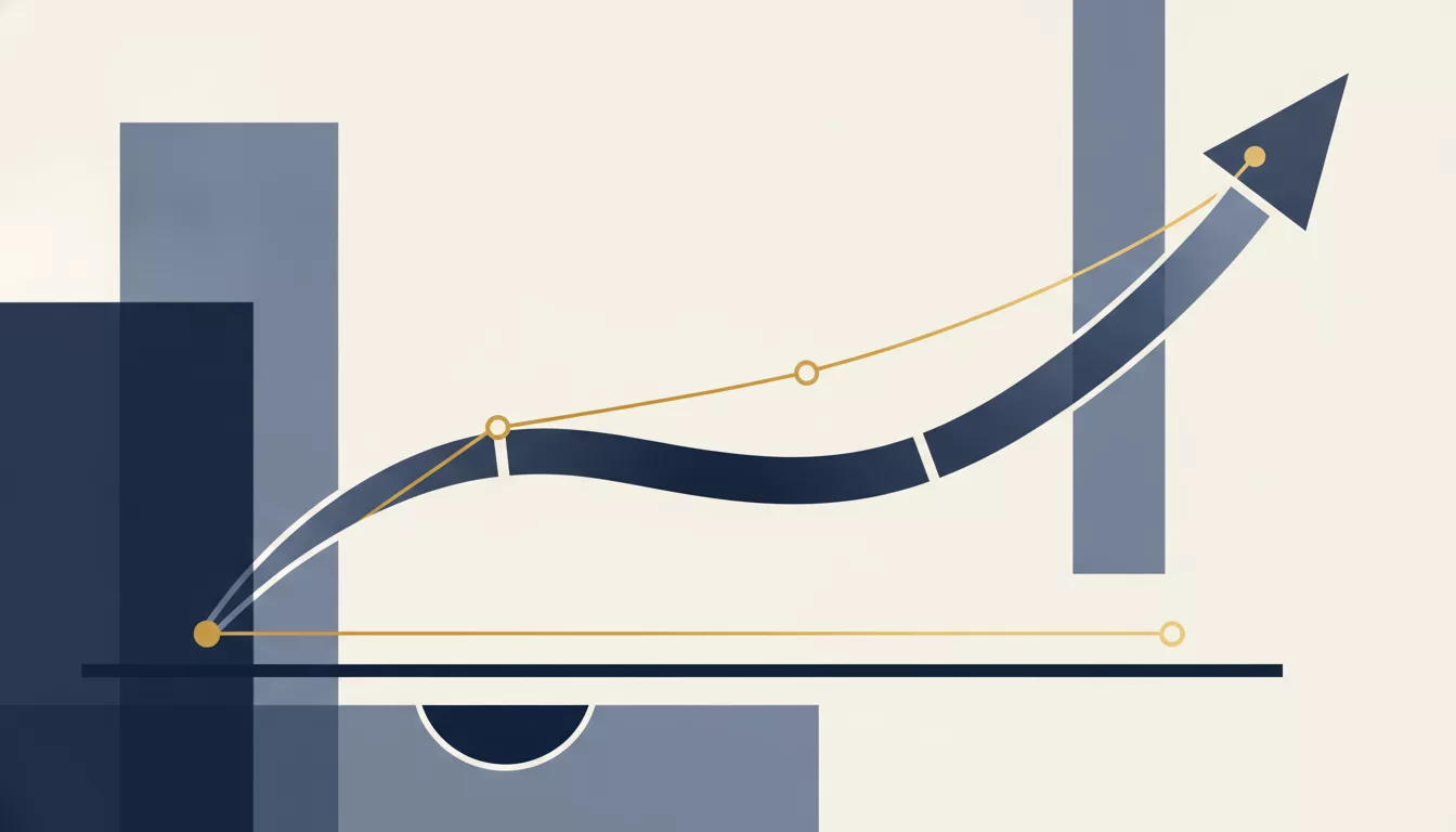 Illustration d'une courbe de performance passant par un creux avant de remonter